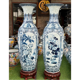  Lọ Lộc Bình Tứ Cảnh Nền Gấm Men Lam 1M40 