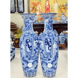  Lọ Lộc Bình Phúc Đức Men Lam 