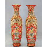  Lọ lộc bình Phúc Lộc Thọ Màu Đỏ đắp nổi vẽ vàng 