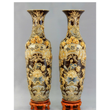  Lọ lộc bình Phúc Lộc Thọ Màu Nâu đắp nổi vẽ vàng 