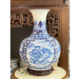  Lọ Dáng Tỏi Vẽ Phong Thủy Men Lam H50 