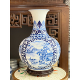  Lọ Dáng Tỏi Vẽ Phong Thủy Men Lam H50 