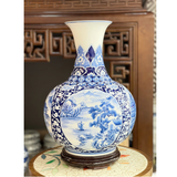  Lọ Dáng Tỏi Vẽ Phong Thủy Men Lam H50 