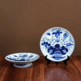  Mâm Bồng Liên Hoa Cát Tường Men Lam 