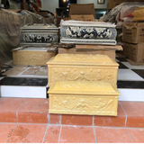  Bộ Quách Tiểu Sứ Hoa Sen Nổi Màu Vàng 