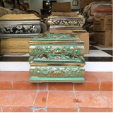  Bộ Quách Tiểu Hoa Sen Nổi Vẽ Vàng Màu Xanh 