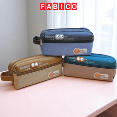 Hộp Bút Học Sinh Vải Canvas Lớn Chống Nước Khóa Kéo Chắc Chắn