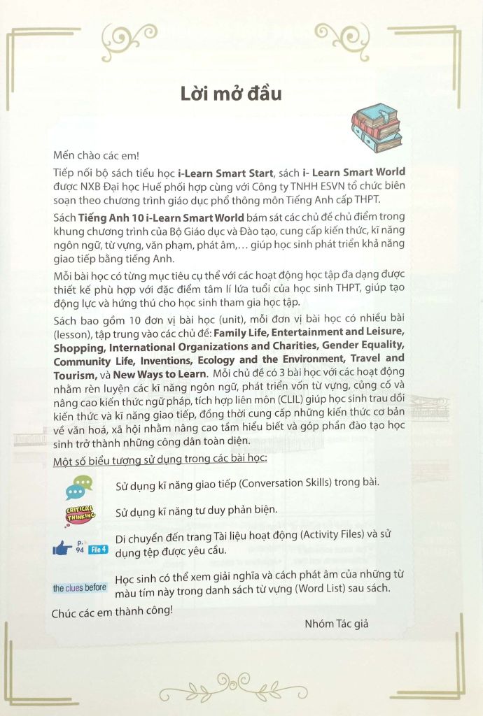 Tiếng Anh 10 I-Learn Smart World - Studen't Book (Sách Bài Học)