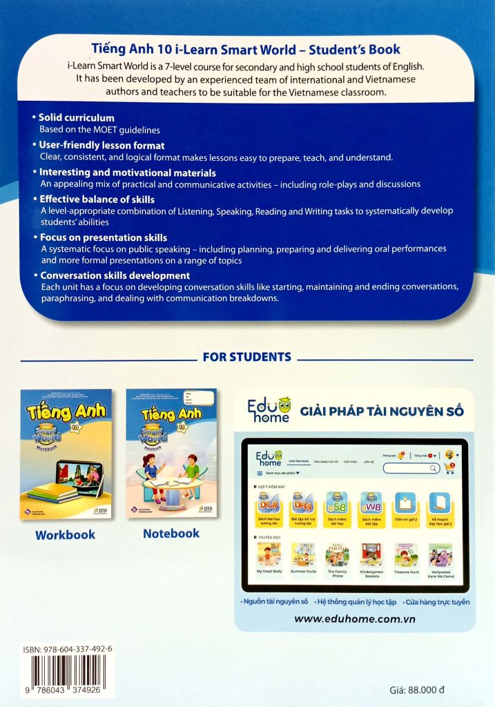 Tiếng Anh 10 I-Learn Smart World - Studen't Book (Sách Bài Học)