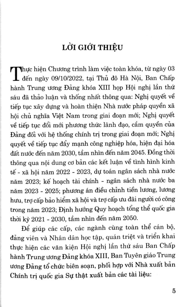 Tài Liệu Hỏi - Đáp Về Các Văn Kiện Hội Nghị Lần Thứ Sáu Ban Chấp Hành Trung Ương Đảng Khóa XIII (Dùng Cho Đoàn Viên, Hội Viên Các Tổ Chức Chính Trị - Xã Hội Và Tuyên Truyền Trong Nhân Dân)