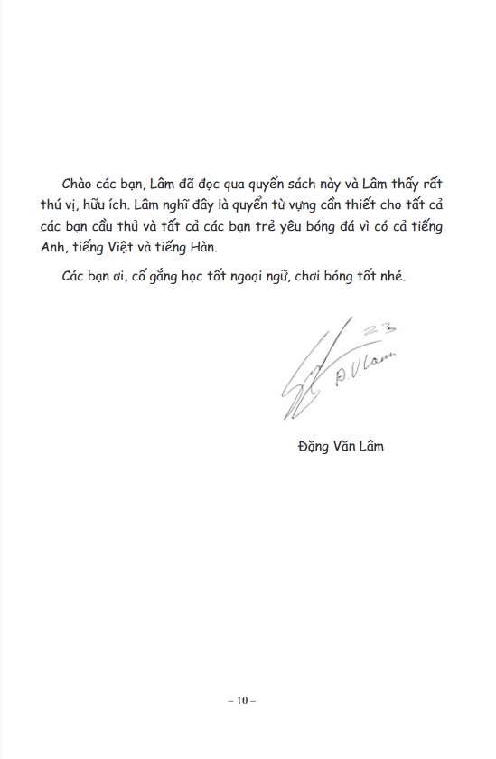 2000 Từ Vựng Chuyên Ngành Bóng Đá Anh - Việt - Hàn