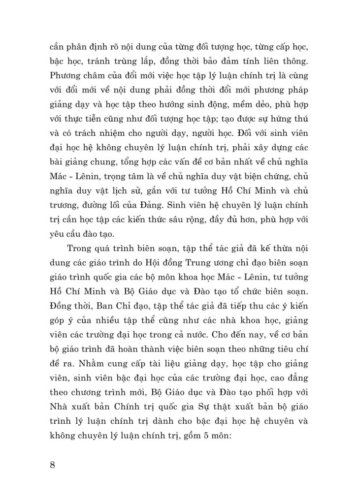 Giáo Trình Triết Học Mác - Lênin (Dành Cho Bậc Đại Học Hệ Không Chuyên Lý Luận Chính Trị)