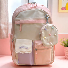 Balo Đi Học Nữ Binbes Phong Cách Nhật Nhẹ, Chống Gù, Màu Pastel, Đựng Laptop, Đi Làm Và Du Lịch