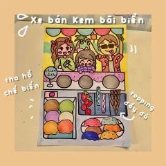 Bộ Tranh Tương Tác Cô Tiên Xanh - Xe Bán Kem Di Động Bãi Biển