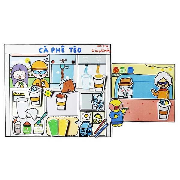 Bộ Tranh Tương Tác Cô Tiên Xanh - Tiệm Cà Phê Tèo