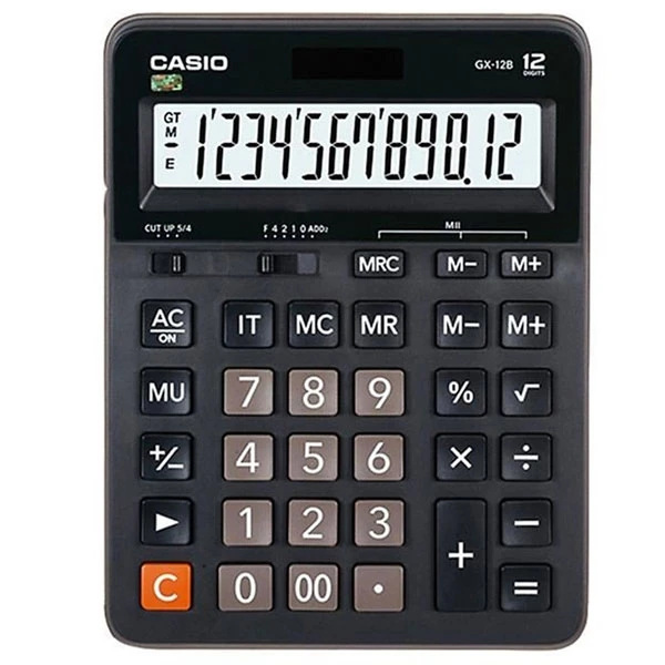 Máy Tính Văn Phòng Casio GX - 12B - BK - W-DC + Bút Ngẫu Nhiên