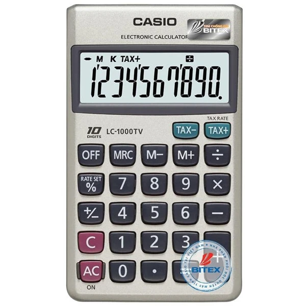 Máy Tính Văn Phòng Casio LC1000TV - W-DP + Bút Ngẫu Nhiên