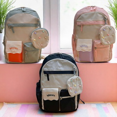 Balo Đi Học Nữ Binbes Phong Cách Nhật Nhẹ, Chống Gù, Màu Pastel, Đựng Laptop, Đi Làm Và Du Lịch