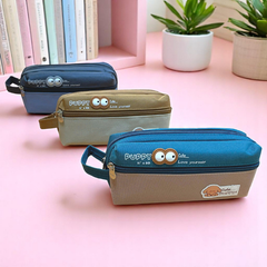 Hộp Bút Học Sinh Vải Canvas Lớn Chống Nước Khóa Kéo Chắc Chắn