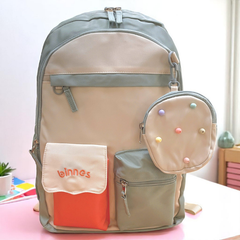 Balo Đi Học Nữ Binbes Phong Cách Nhật Nhẹ, Chống Gù, Màu Pastel, Đựng Laptop, Đi Làm Và Du Lịch