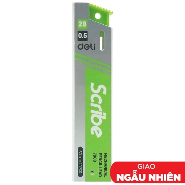 Ruột Chì 2B 0.5 mm Deli N7003 (60 mm x 20 Ngòi) (Mẫu Bao Bì Giao Ngẫu Nhiên)