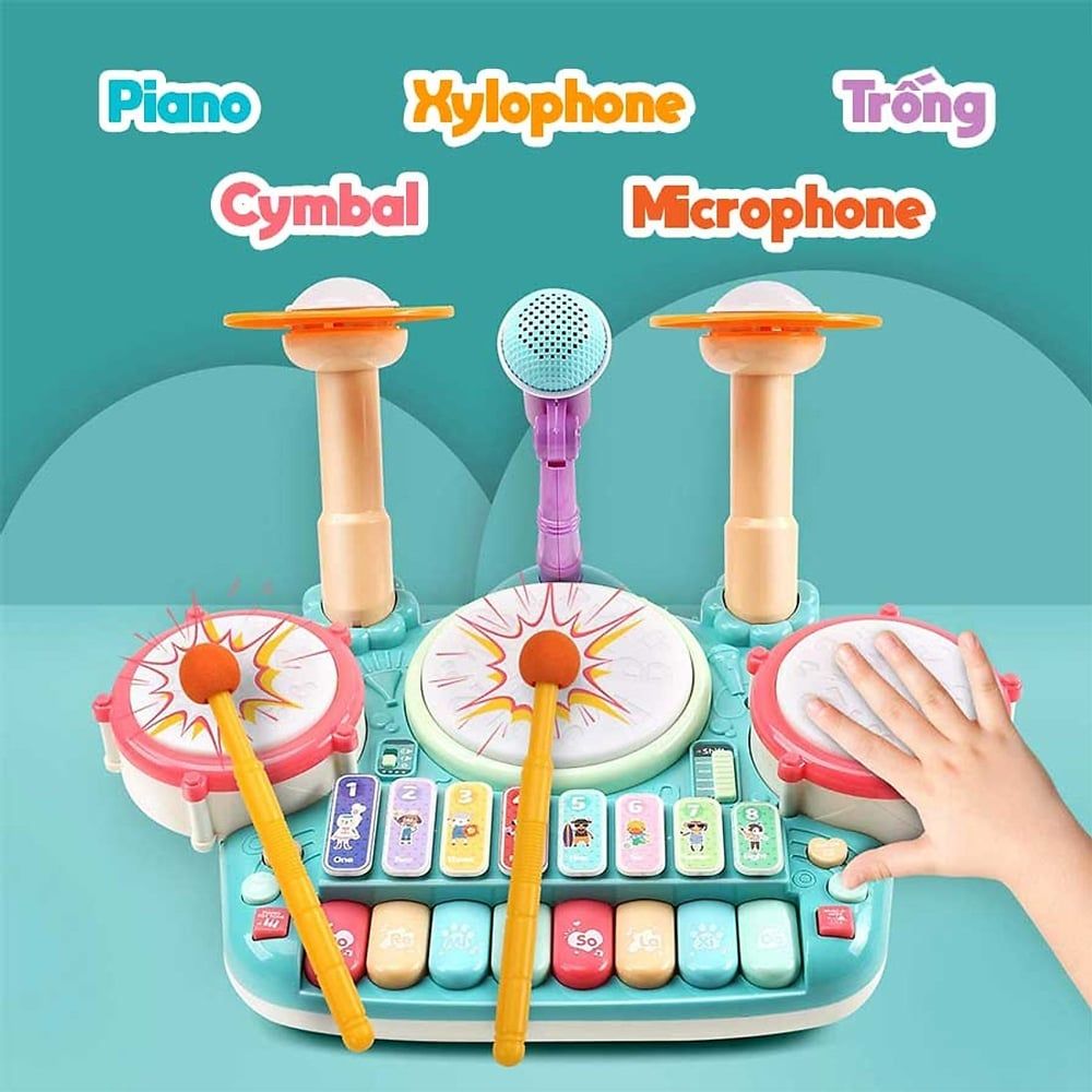 Đồ Chơi Bộ Trống Kèm Piano Vui Nhộn Drum And Piano - Peek A Boo PAB003
