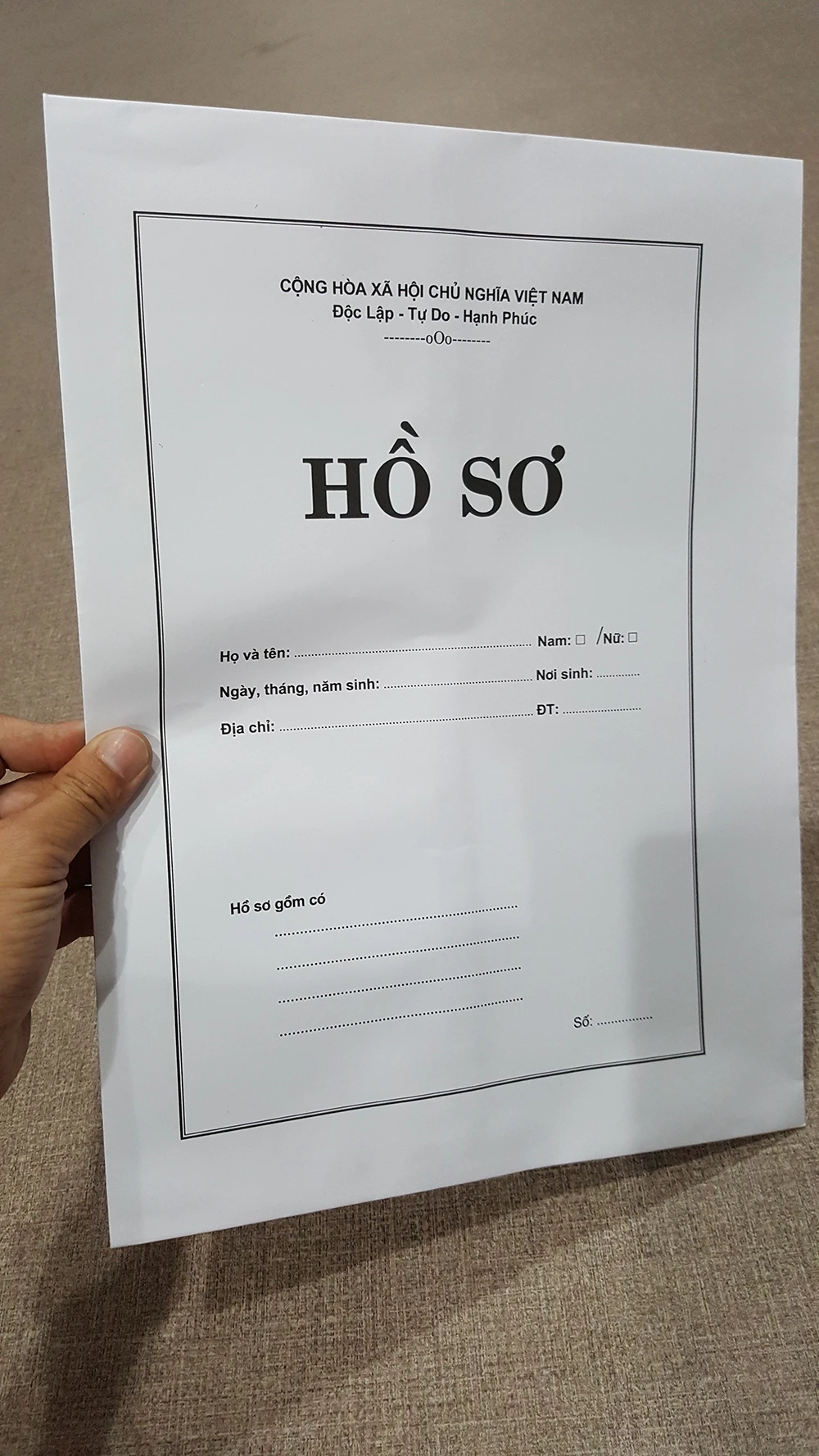 Bao Thư Hồ Sơ A4 Trắng