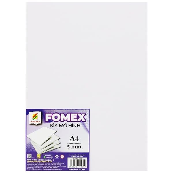 Bìa Mô Hình Fomex - Khổ A4 5 mm - Colormate 114049