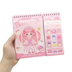 Đồ Chơi Bóc Dán Sticker Thời Trang Kèm Tô Màu Nước Dạng Nén - Công chúa Nini - Kabaxiong KBX-2204A