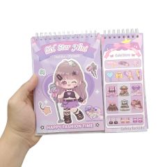 Đồ Chơi Bóc Dán Sticker Thời Trang Kèm Tô Màu Nước Dạng Nén - Ngôi sao Nini - Kabaxiong KBX-2204B