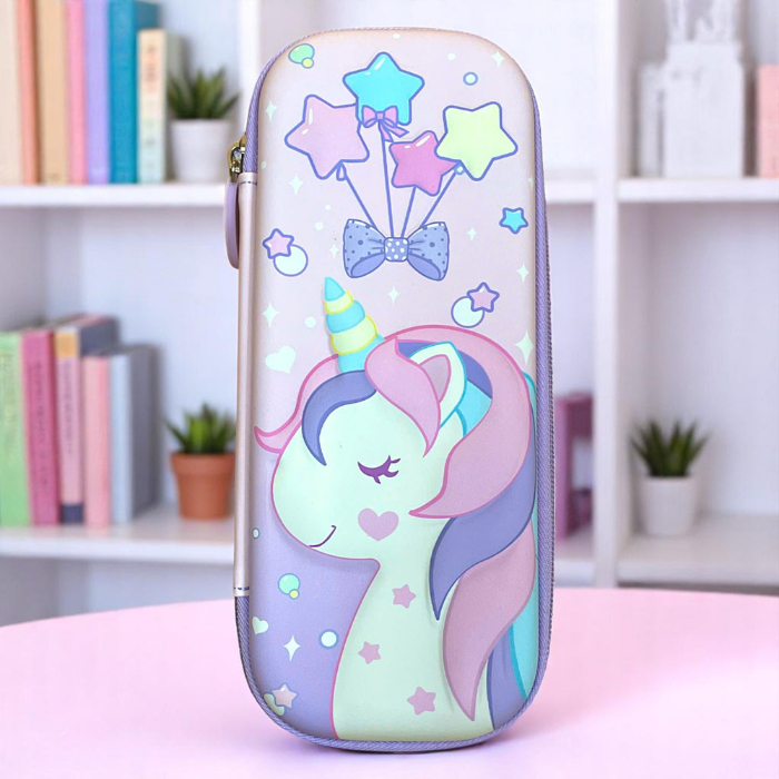 Hộp Bút Nhựa 3d Unicorn Dễ Thương Chống Nước Sức Chứa Lớn