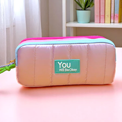 Hộp Bút Học Sinh 3 Ngăn Vải Mềm Dễ Thương Sức Chứa Lớn Chống Nước Đa Năng Nhiều Màu