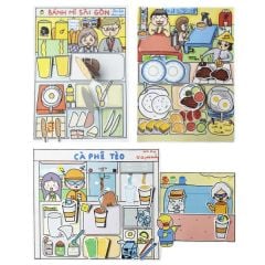 Combo 3 Bộ Tranh Tương Tác Cô Tiên Xanh: Ẩm Thực Sài Gòn
