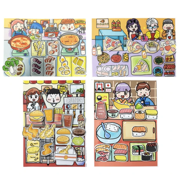 Combo 4 Bộ Tranh Tương Tác Cô Tiên Xanh: Ẩm Thực Bốn Phương