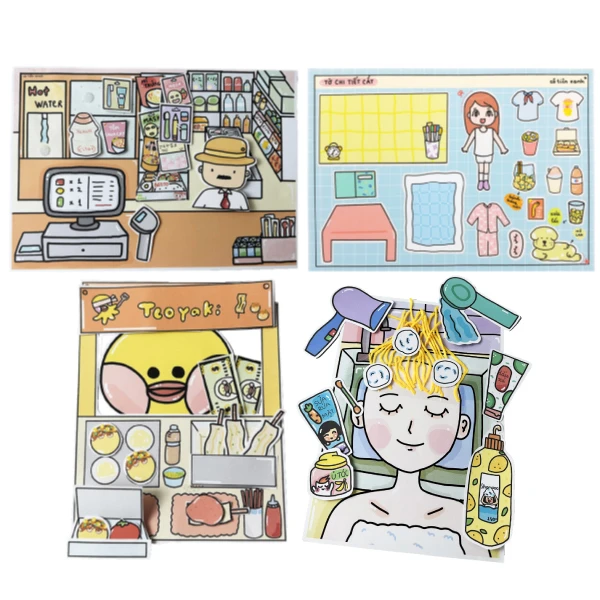 Combo 4 Bộ Tranh Tương Tác Cô Tiên Xanh: Dành Cho Bé Gái