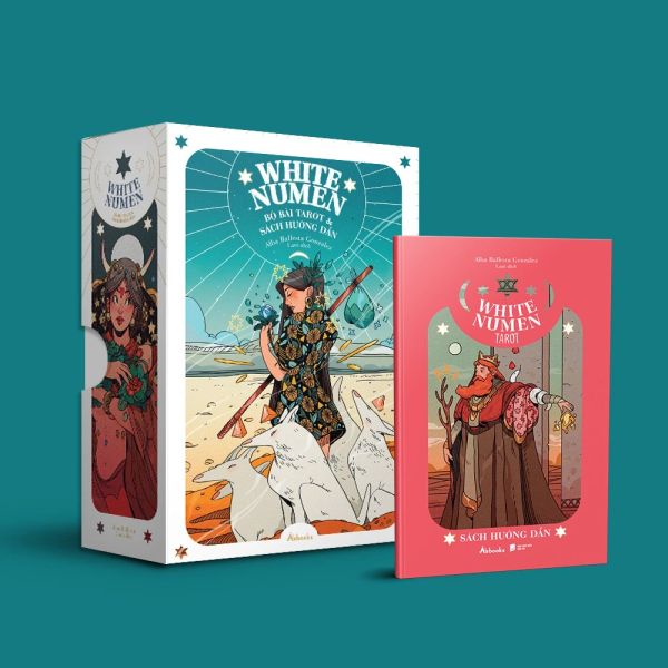 Boxset White Numen Tarot (Bộ Bài + Sách Hướng Dẫn) - Tặng Kèm Bộ Quà All-In: Sổ Xé In Bìa Art Bài + Bộ Postcard In Hình Art Bài Kèm Lịch 2025 + Móc Khóa In Art Bài Random