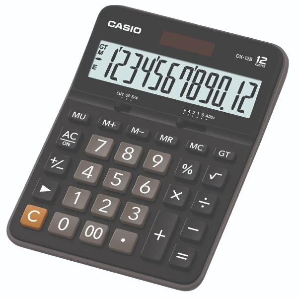 Máy Tính Văn Phòng Casio DX - 12B - BK - W-DC