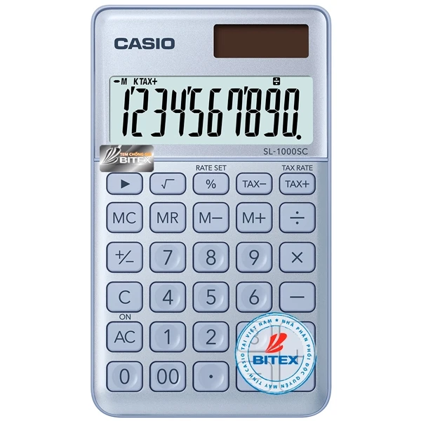 Máy Tính Văn Phòng Casio SL 1000SC - BU + Bút Ngẫu Nhiên
