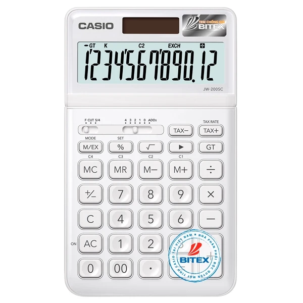 Máy Tính Văn Phòng Casio JW 200SC - WE + Bút Ngẫu Nhiên
