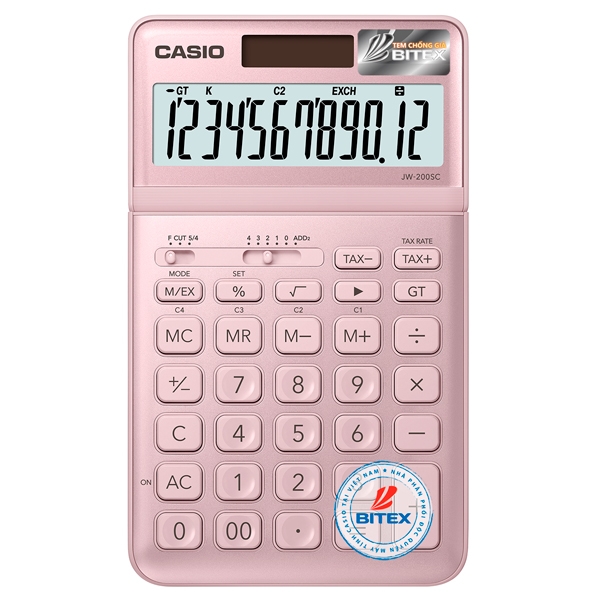 Máy Tính Văn Phòng Casio JW 200SC - PK + Bút Ngẫu Nhiên