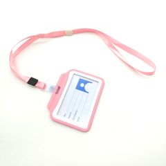 Bảng Tên Dây Lụa 2 Mặt Nhựa Cao Cấp Bảng Ngang - Màu Hồng