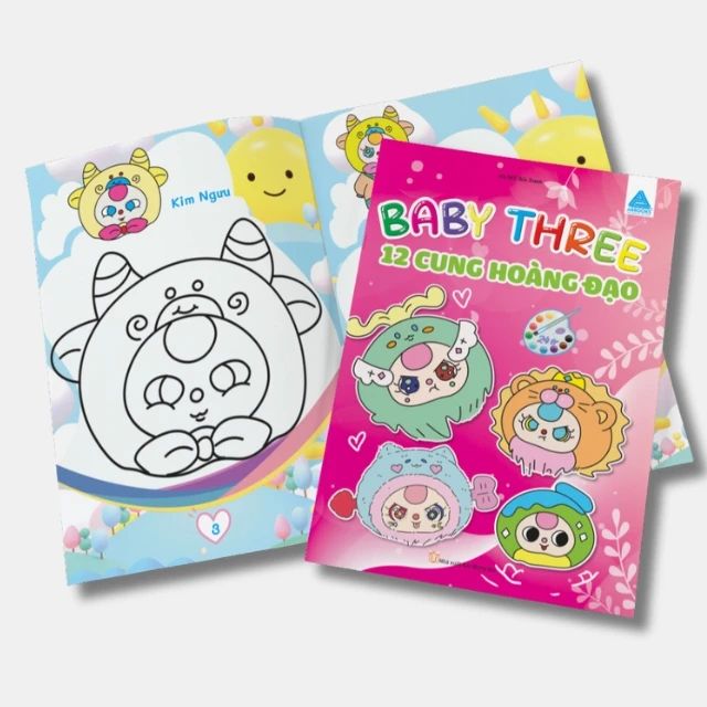 Baby Three Sách Tô Màu 12 Cung Hoàng Đạo