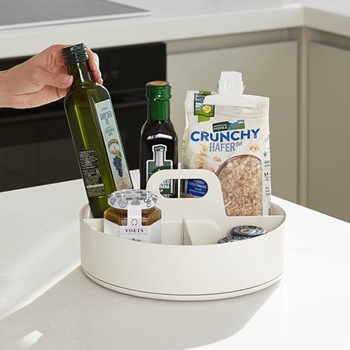 Đồ Để Vật Dụng Xoay Tròn LITEM Hàn Quốc Nhiều Ngăn Đa Năng