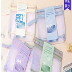 Túi Lưới Trong Suốt A4 A5 KinhShion Túi 2 Ngăn Có Khóa Kéo Đựng Tài Liệu