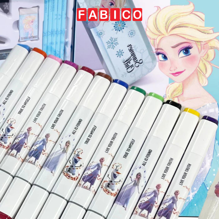 Bút Lông Màu Nước 2 Đầu Phiên Bản Công Chúa Elsa 12/24 Màu Pastel Tươi Sáng