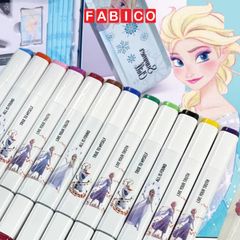 Bút Lông Màu Nước 2 Đầu Phiên Bản Công Chúa Elsa 12/24 Màu Pastel Tươi Sáng