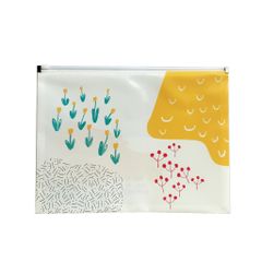 Túi Khóa Zip Kinary A4 Bìa Mềm 4 Màu Pastel Chống nước