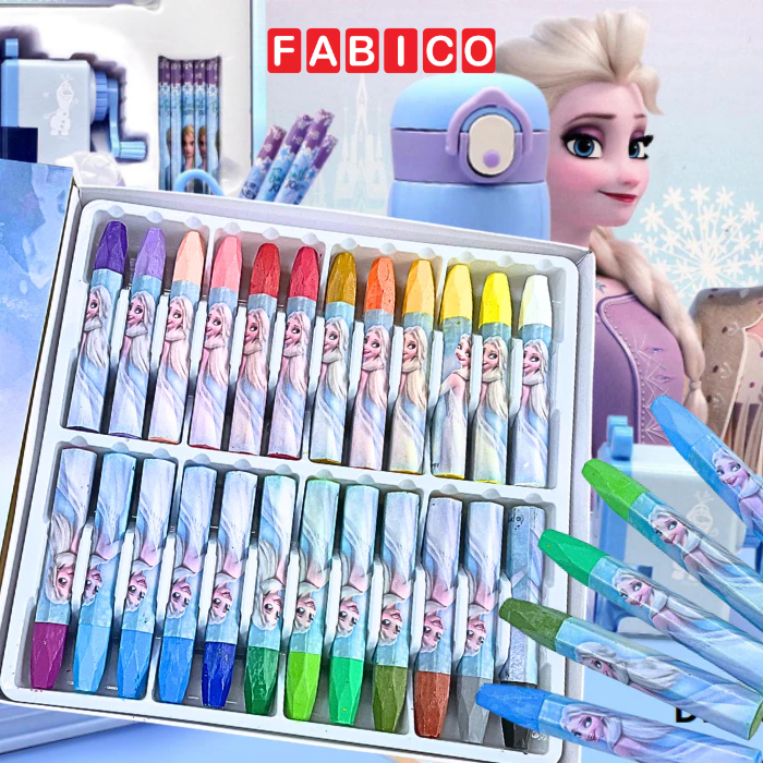 Bút Sáp Dầu 24 Màu Cao Cấp Phiên Bản Disney Siêu Mịn Màu Tươi An Toàn Màu Đậm Đều Cho Học Sinh