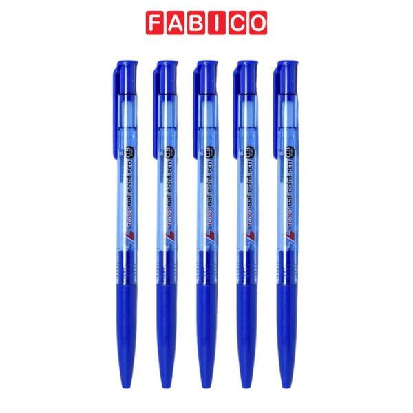 Combo 5 Bút Bi Thiên Long TL-023 Ngòi 0.8mm Mực Xanh/Đỏ/Đen