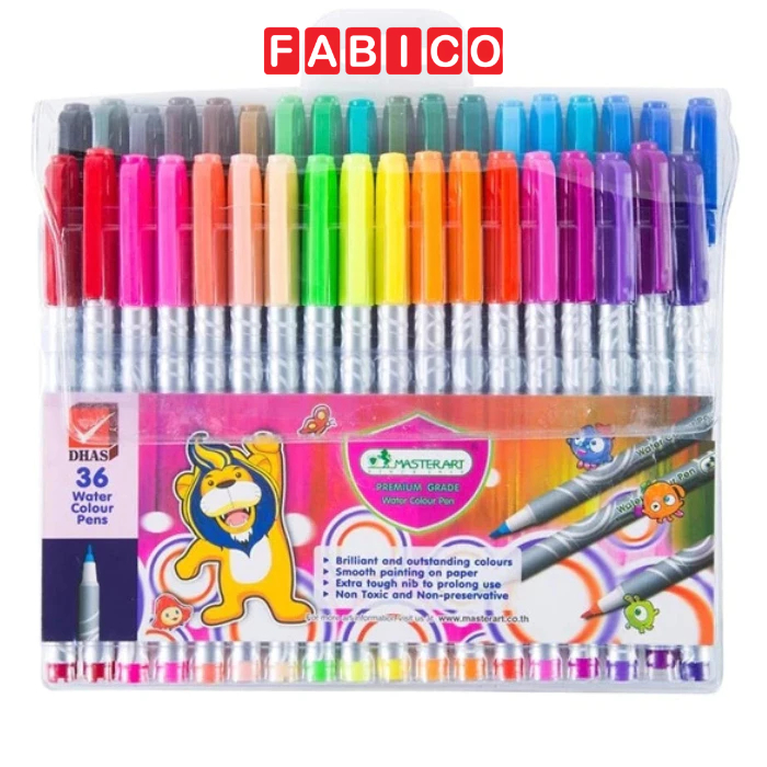 Bộ Bút Lông Màu 12/24/36 Màu Vẽ Cao Cấp Master Art Màu Vẽ Tươi Sáng